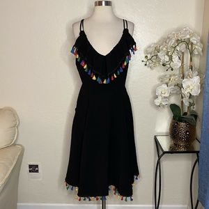 Voodoo Vixen Veronica Color Tassel Ruffle Dress L